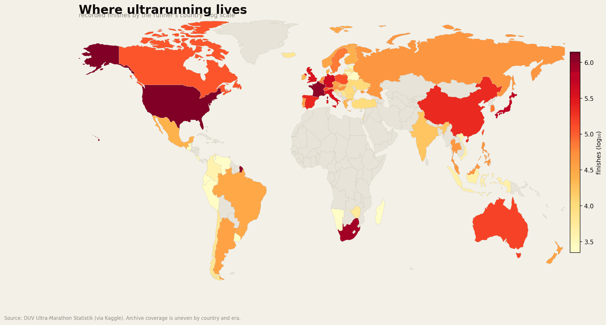 An atlas of ultrarunning
