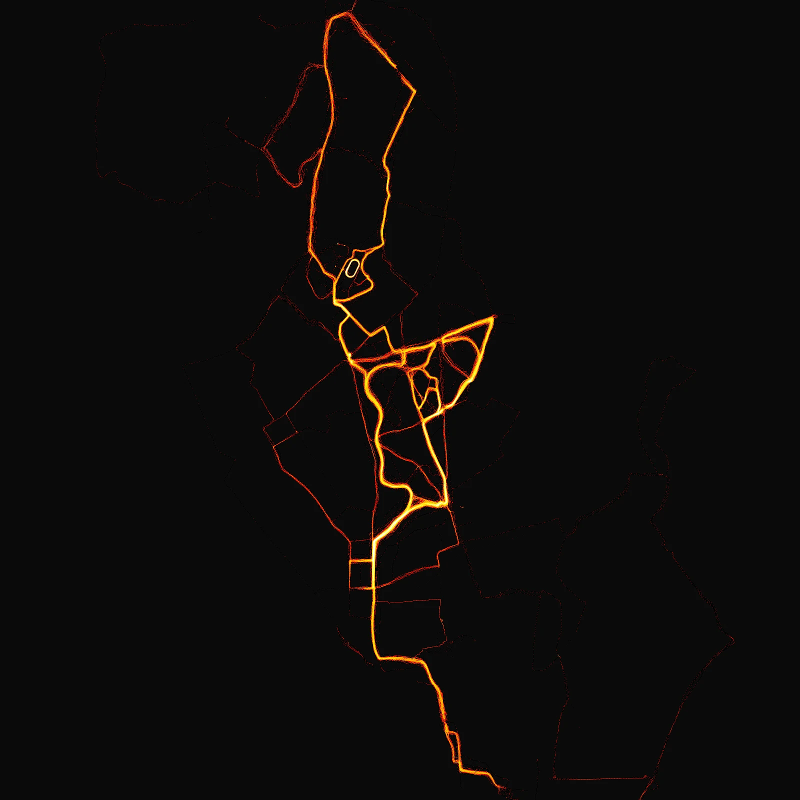 Density of every run around Hampshire
