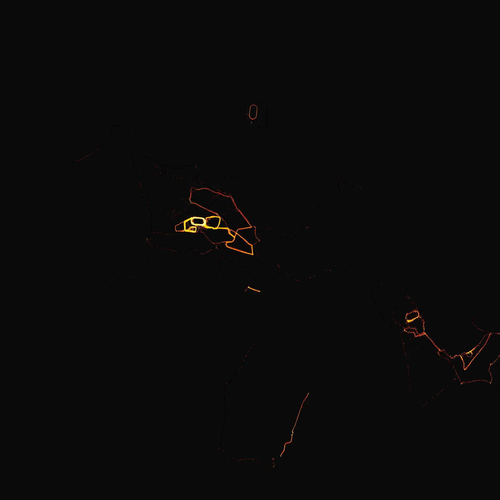 Density of every run around The west country