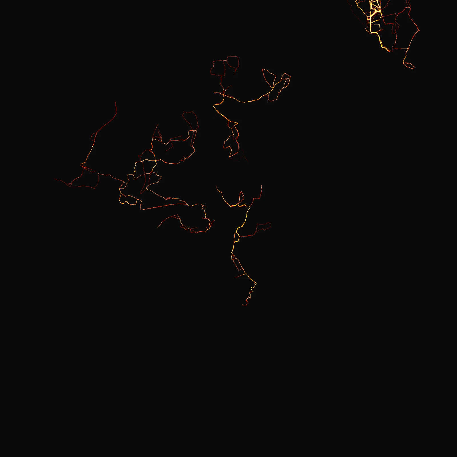 Density of every run around The New Forest